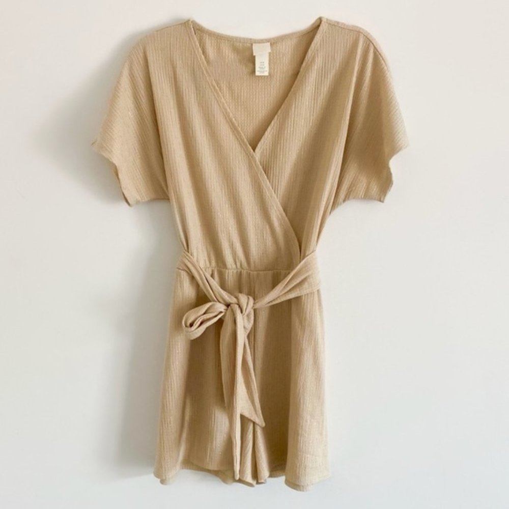 NWT - H&M Champagne Wrap Romper - Tie Waist